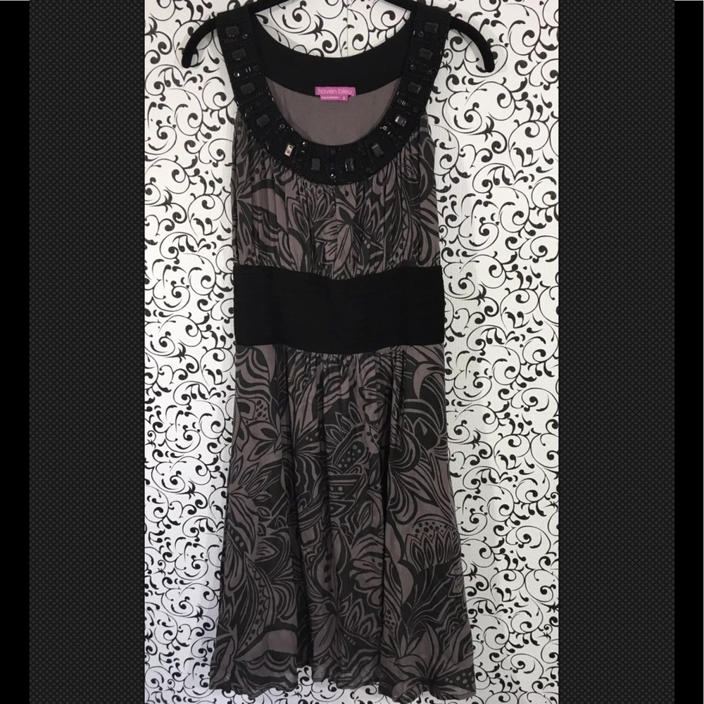 Haven Bleu black and plum dress